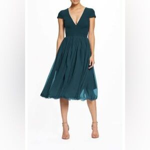 Dress the population Corey Fit & Flare Cocktail Dress Sz L